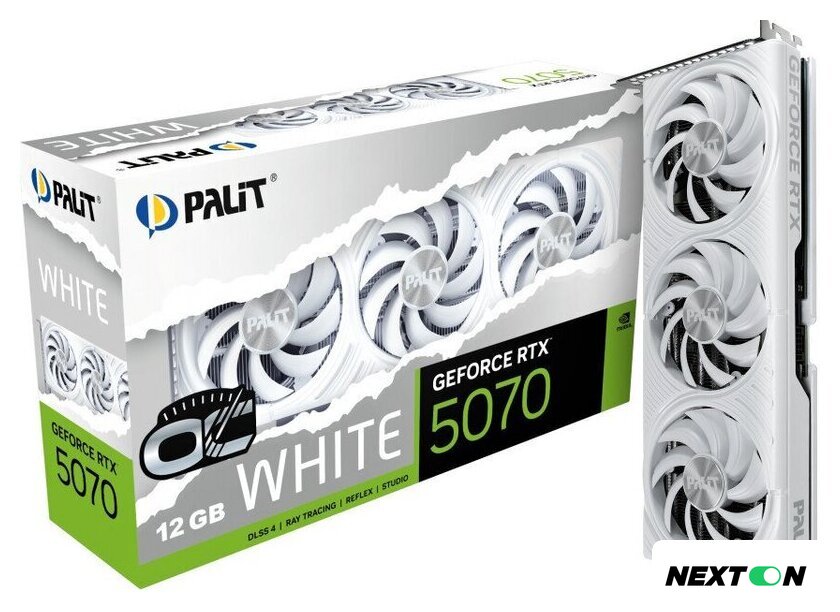 Видеокарта Palit GeForce RTX 5070 White OC NE75070U19K9-GB2050W - Изображение №10 — Интернет-магазин Nexton