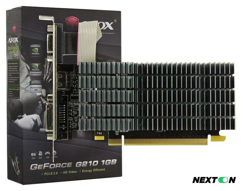 Видеокарта AFOX GeForce GT 210 1GB DDR2 AF210-1024D2LG2 - Изображение №1 — Интернет-магазин Nexton