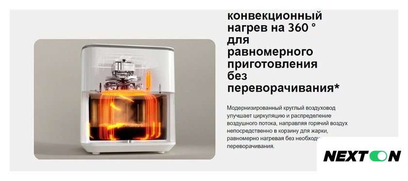Аэрогриль (аэрофритюрница) Xiaomi Smart Air Fryer 6.5L MAF10 (международная версия, белый) - Изображение №12 — Интернет-магазин Nexton