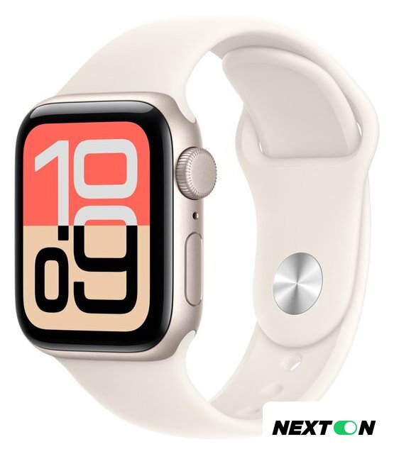 Умные часы Apple Watch SE 3 40 мм (алюминиевый корпус, звездный свет/звездный свет, спортивный силиконовый ремешок M/L) - Изображение №1 — Интернет-магазин Nexton