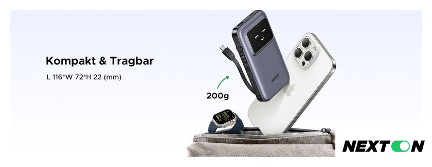 Внешний аккумулятор Ugreen PB511 10000mAh (серый) - Изображение №5 — Интернет-магазин Nexton