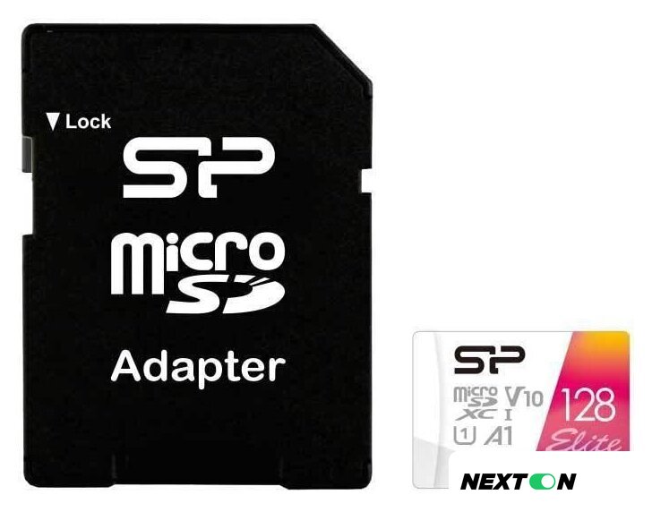 Карта памяти Silicon-Power Elite microSDXC SP128GBSTXBV1V20SP 128GB (с адаптером) - Изображение №1 — Интернет-магазин Nexton