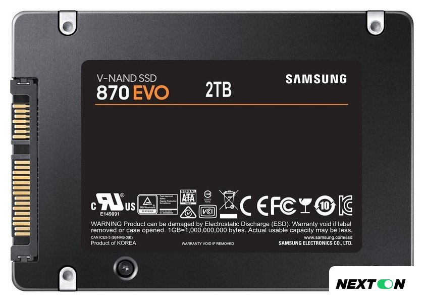 SSD Samsung 870 Evo 4TB MZ-77E4T0BW - Изображение №2 — Интернет-магазин Nexton
