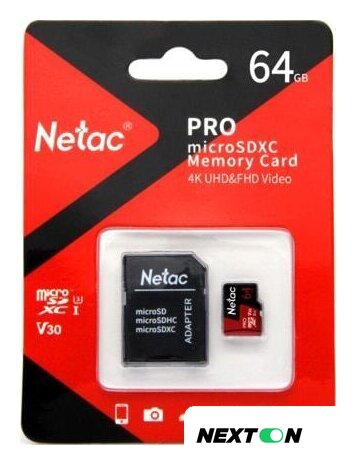 Карта памяти Netac P500 Extreme Pro 64GB NT02P500PRO-064G-R + адаптер - Изображение №2 — Интернет-магазин Nexton