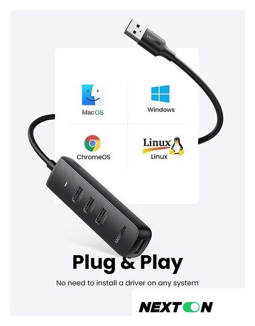 USB-хаб Ugreen CM416 80657 - Изображение №3 — Интернет-магазин Nexton
