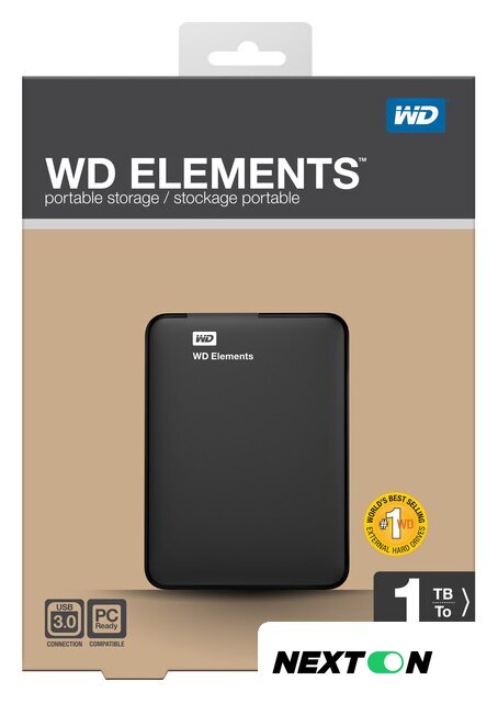 Внешний накопитель WD Elements Portable 1TB (WDBUZG0010BBK) - Изображение №7 — Интернет-магазин Nexton