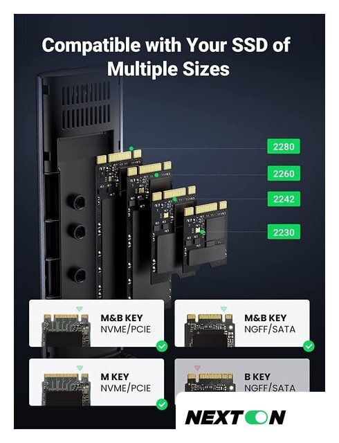 Бокс для накопителей M.2 Ugreen CM400 90264 - Изображение №7 — Интернет-магазин Nexton