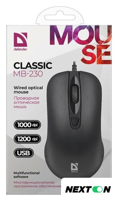 Мышь Defender Classic MB-230 (4 кнопки) - Изображение №4 — Интернет-магазин Nexton