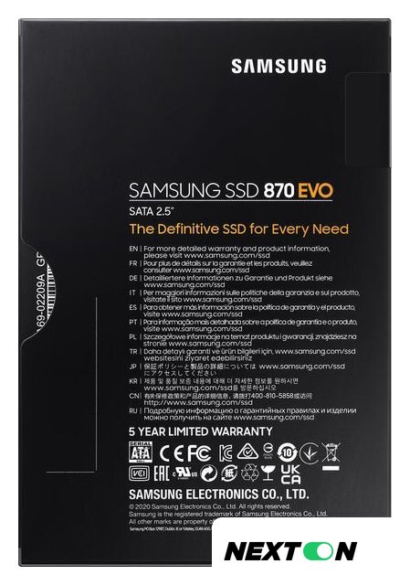 SSD Samsung 870 Evo 250GB MZ-77E250BW - Изображение №7 — Интернет-магазин Nexton