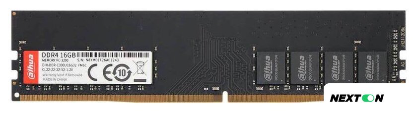 Оперативная память Dahua 16ГБ DDR4 3200 МГц DHI-DDR-C300U16G32 - Изображение №1 — Интернет-магазин Nexton
