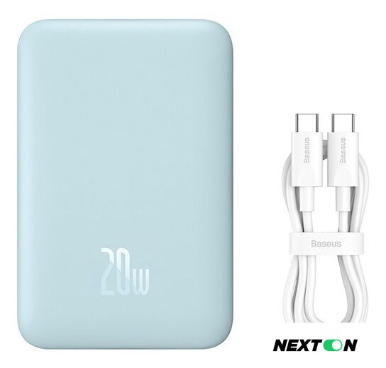 Внешний аккумулятор Baseus Magnetic Mini Wireless Fast Charge Power Bank 10000mAh 20W (голубой) - Изображение №1 — Интернет-магазин Nexton