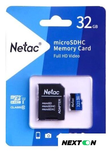 Карта памяти Netac P500 Standard 32GB NT02P500STN-032G-R + адаптер - Изображение №2 — Интернет-магазин Nexton