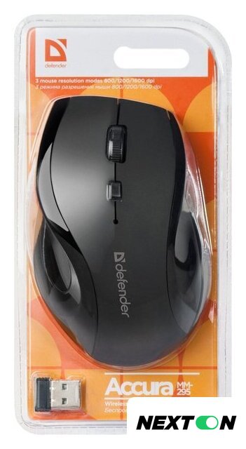 Мышь Defender Accura MM-295 (черный) - Изображение №4 — Интернет-магазин Nexton