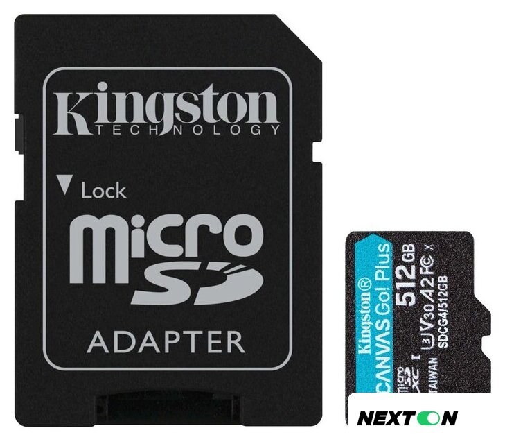 Карта памяти Kingston Canvas Go! microSDXC 512GB SDCG4/512GB (с адаптером) - Изображение №1 — Интернет-магазин Nexton