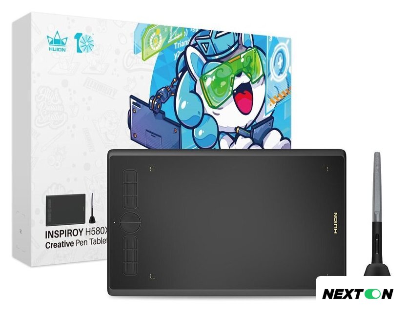 Графический планшет Huion Inspiroy H580X (черный) - Изображение №7 — Интернет-магазин Nexton