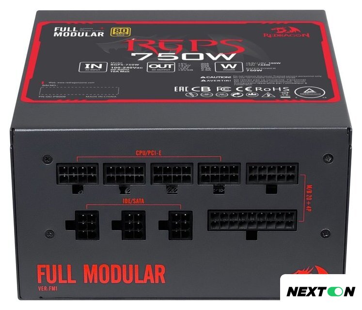Блок питания Redragon RGPS-750W 70488 - Изображение №2 — Интернет-магазин Nexton