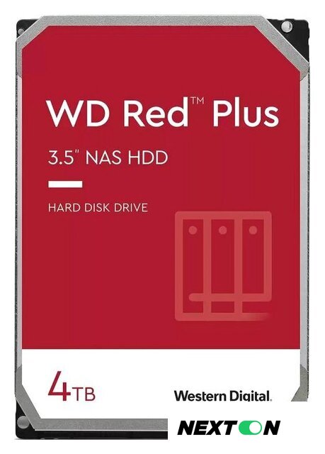 Жесткий диск WD Red Plus 4TB WD40EFPX - Изображение №1 — Интернет-магазин Nexton
