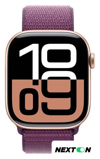 Умные часы Apple Watch Series 10 46 мм (алюминиевый корпус, розовое золото/сливовый, нейлоновый ремешок) - Изображение №2 — Интернет-магазин Nexton