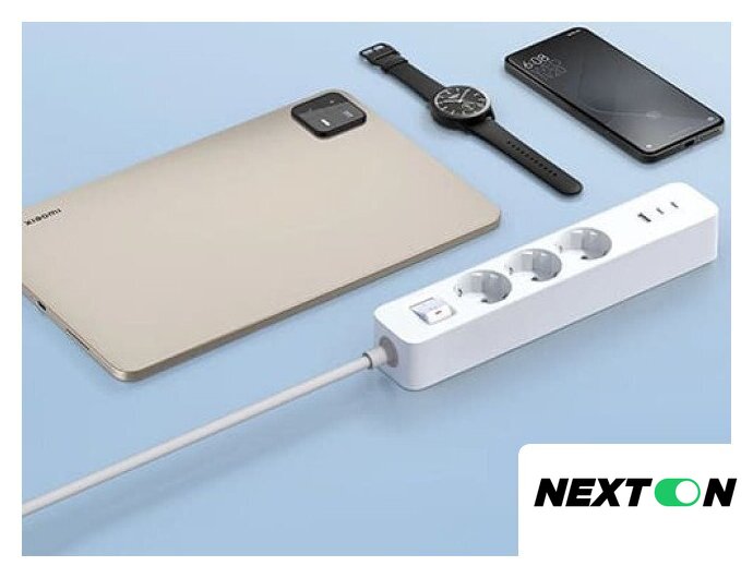 Удлинитель Xiaomi Mi Power Strip 20W 2C1A XMCXB01EU (USB Type-A + 2 USB Type-C, белый, международная версия) - Изображение №8 — Интернет-магазин Nexton