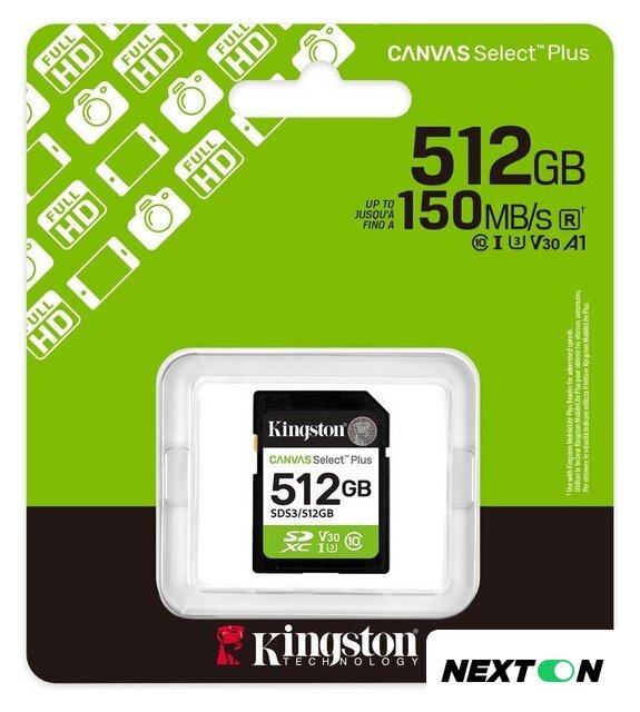 Карта памяти Kingston Canvas Select Plus SDXC 512GB SDS3/512GB - Изображение №3 — Интернет-магазин Nexton