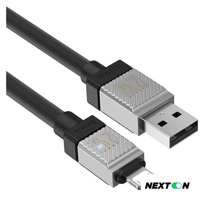 Кабель Baseus CoolPlay Series USB Type-A - Lightning (1 м, черный) - Изображение №7 — Интернет-магазин Nexton