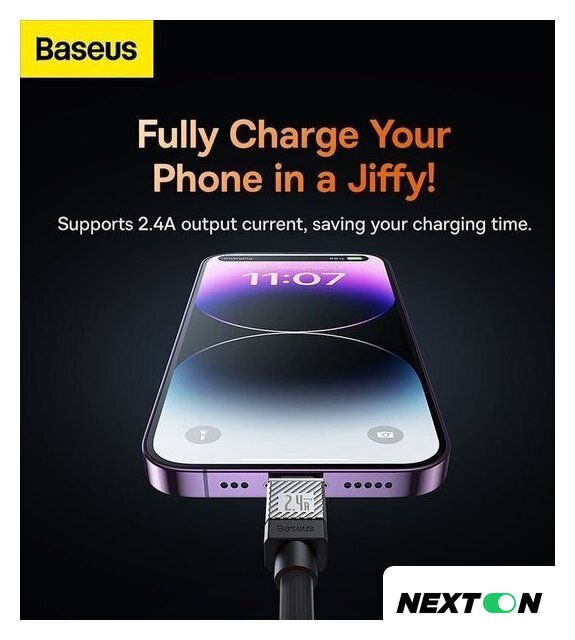 Кабель Baseus CoolPlay Series USB Type-A - Lightning (1 м, черный) - Изображение №17 — Интернет-магазин Nexton