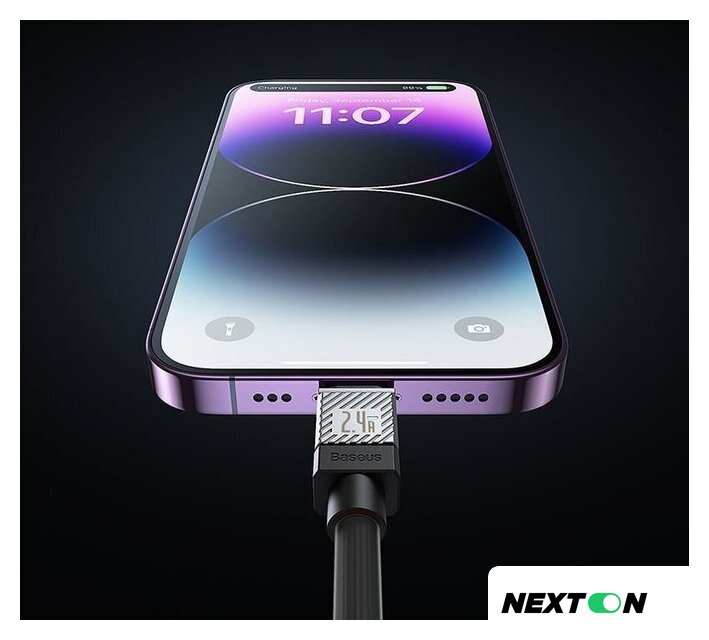 Кабель Baseus CoolPlay Series USB Type-A - Lightning (1 м, черный) - Изображение №9 — Интернет-магазин Nexton