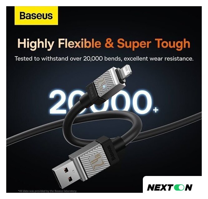 Кабель Baseus CoolPlay Series USB Type-A - Lightning (1 м, черный) - Изображение №15 — Интернет-магазин Nexton