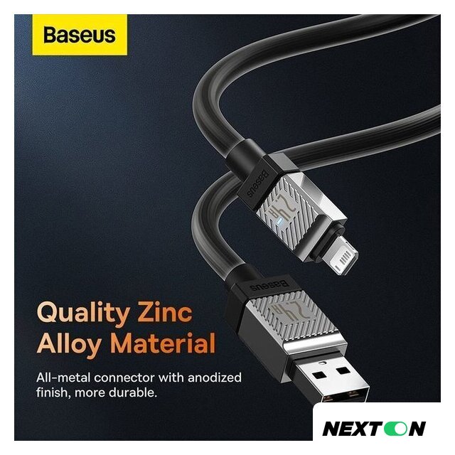 Кабель Baseus CoolPlay Series USB Type-A - Lightning (1 м, черный) - Изображение №16 — Интернет-магазин Nexton