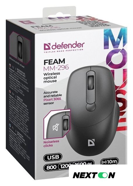 Мышь Defender Feam MM-296 (черный) - Изображение №2 — Интернет-магазин Nexton