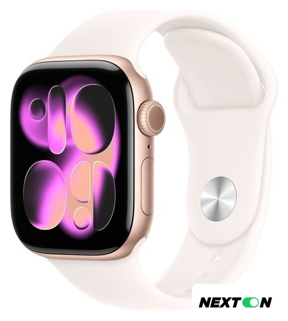 Умные часы Apple Watch Series 11 42 мм (алюминиевый корпус, розовое золото/легкие румяна, спортивный силиконовый ремешок S/M) - Изображение №1 — Интернет-магазин Nexton