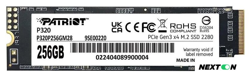SSD Patriot P320 256GB P320P256GM28 - Изображение №1 — Интернет-магазин Nexton