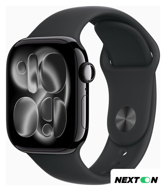 Умные часы Apple Watch Series 11 46 мм (алюминиевый корпус, черный/черный, спортивный силиконовый ремешок M/L) - Изображение №1 — Интернет-магазин Nexton