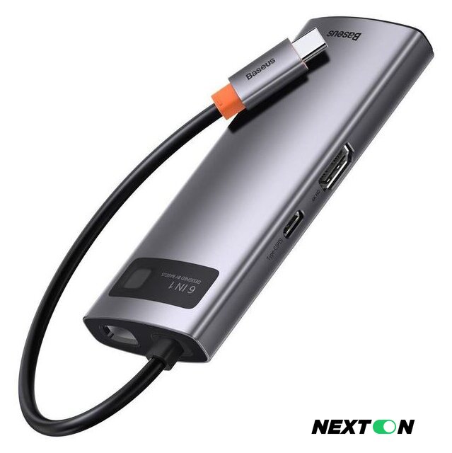 Док-станция Baseus Metal Gleam Series 6-in-1 Multifunctional USB Type C CAHUB-CW0G - Изображение №5 — Интернет-магазин Nexton