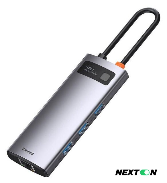 Док-станция Baseus Metal Gleam Series 6-in-1 Multifunctional USB Type C CAHUB-CW0G - Изображение №4 — Интернет-магазин Nexton