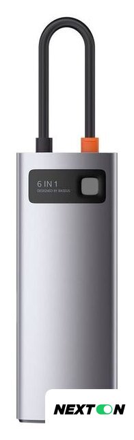 Док-станция Baseus Metal Gleam Series 6-in-1 Multifunctional USB Type C CAHUB-CW0G - Изображение №1 — Интернет-магазин Nexton