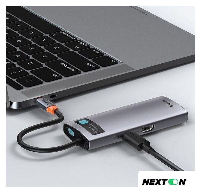 Док-станция Baseus Metal Gleam Series 6-in-1 Multifunctional USB Type C CAHUB-CW0G - Изображение №9 — Интернет-магазин Nexton