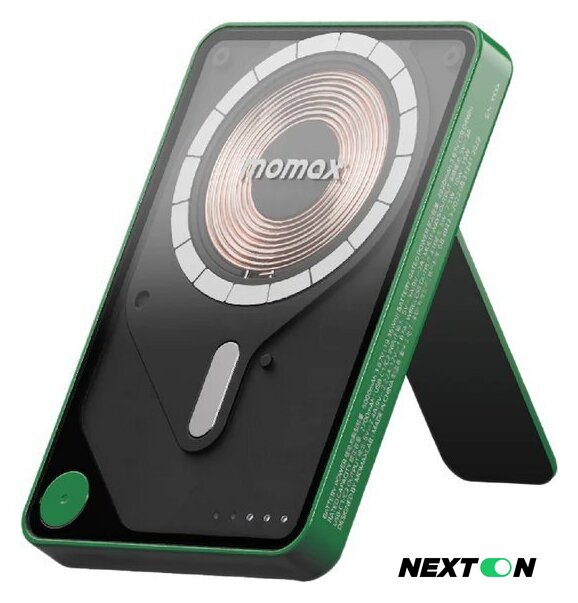 Внешний аккумулятор Momax 1-Power X Pro Magnetic Built-In USB-C IP131 5000mAh (зеленый) - Изображение №1 — Интернет-магазин Nexton