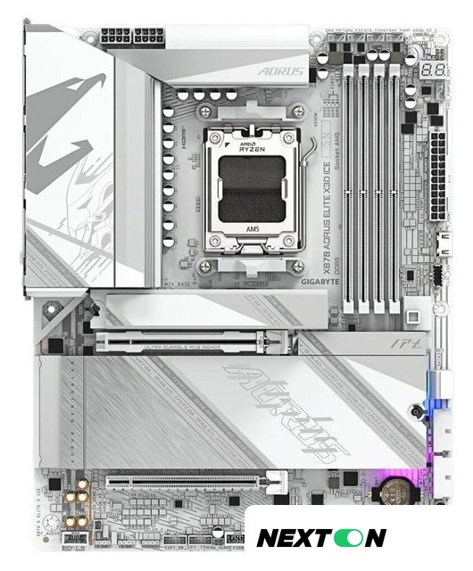 Материнская плата Gigabyte X870 Aorus Elite X3D Ice - Изображение №1 — Интернет-магазин Nexton