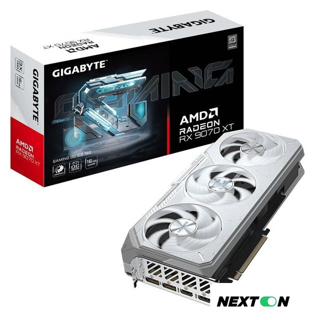 Видеокарта Gigabyte Radeon RX 9070 XT Gaming OC Ice 16G GV-R907XGAMINGOCICE-16GD - Изображение №8 — Интернет-магазин Nexton