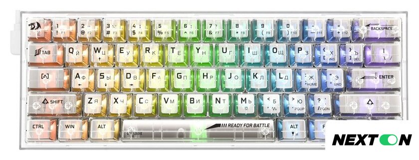 Клавиатура Redragon Fizz (прозрачный/белый) - Изображение №1 — Интернет-магазин Nexton