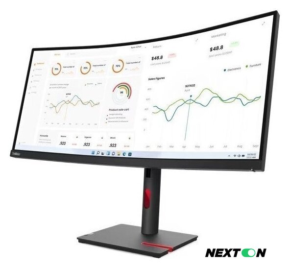 Монитор Lenovo ThinkVision T34w-30 63D4GAT1EU - Изображение №3 — Интернет-магазин Nexton