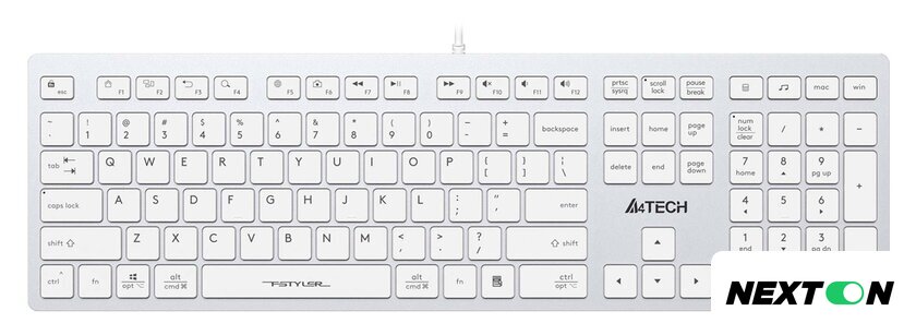 Клавиатура A4Tech Fstyler FX50 (белый) - Изображение №1 — Интернет-магазин Nexton