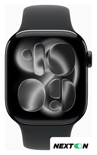 Умные часы Apple Watch Series 11 42 мм (алюминиевый корпус, черный/черный, спортивный силиконовый ремешок M/L) - Изображение №2 — Интернет-магазин Nexton