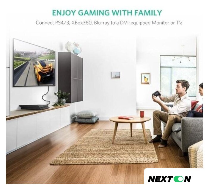 Кабель Ugreen HD106 10136 HDMI - DVI (3 м, черный) - Изображение №5 — Интернет-магазин Nexton