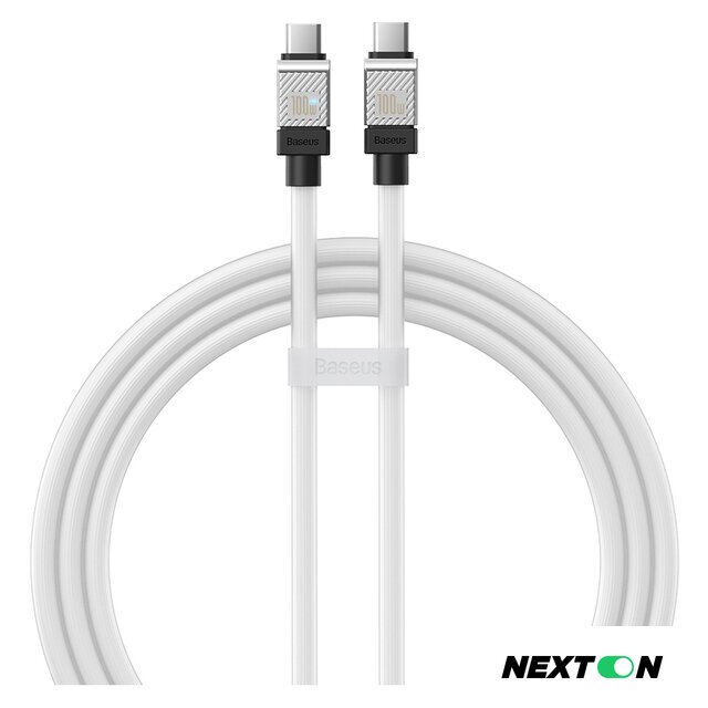 Кабель Baseus CoolPlay Series USB Type-C - USB Type-C (1 м, белый) - Изображение №1 — Интернет-магазин Nexton