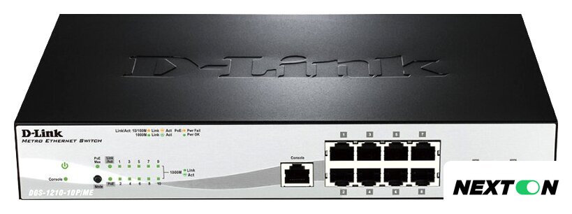 Управляемый коммутатор 2-го уровня D-Link DGS-1210-10P/ME/A1A - Изображение №1 — Интернет-магазин Nexton