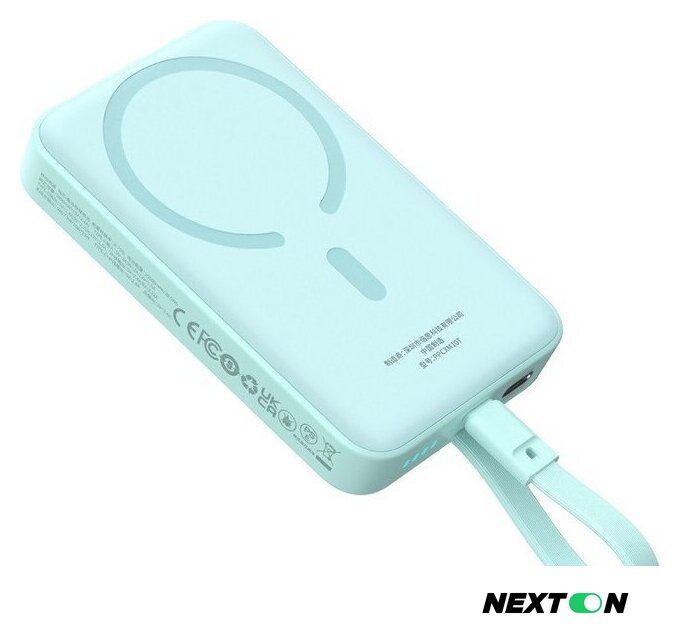 Внешний аккумулятор Baseus Magnetic Fast Charge Power Bank Type-C Edition 30W 10000mAh (мятный) - Изображение №5 — Интернет-магазин Nexton