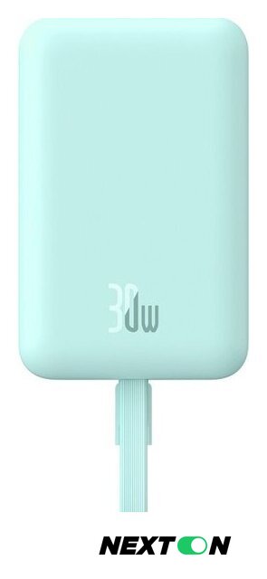 Внешний аккумулятор Baseus Magnetic Fast Charge Power Bank Type-C Edition 30W 10000mAh (мятный) - Изображение №2 — Интернет-магазин Nexton