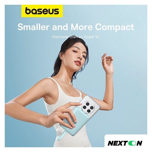 Внешний аккумулятор Baseus Magnetic Fast Charge Power Bank Type-C Edition 30W 10000mAh (мятный) - Изображение №17 — Интернет-магазин Nexton